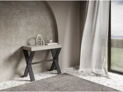 ITAMOBY Consola*Mesa consola extensível 90x40/300 cm Xenia Cachemira quadro Antracite Cinzento