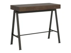 Clearance Mesa consola extensível 90x40/300 cm Banco Nogueira quadro Antracite Consola