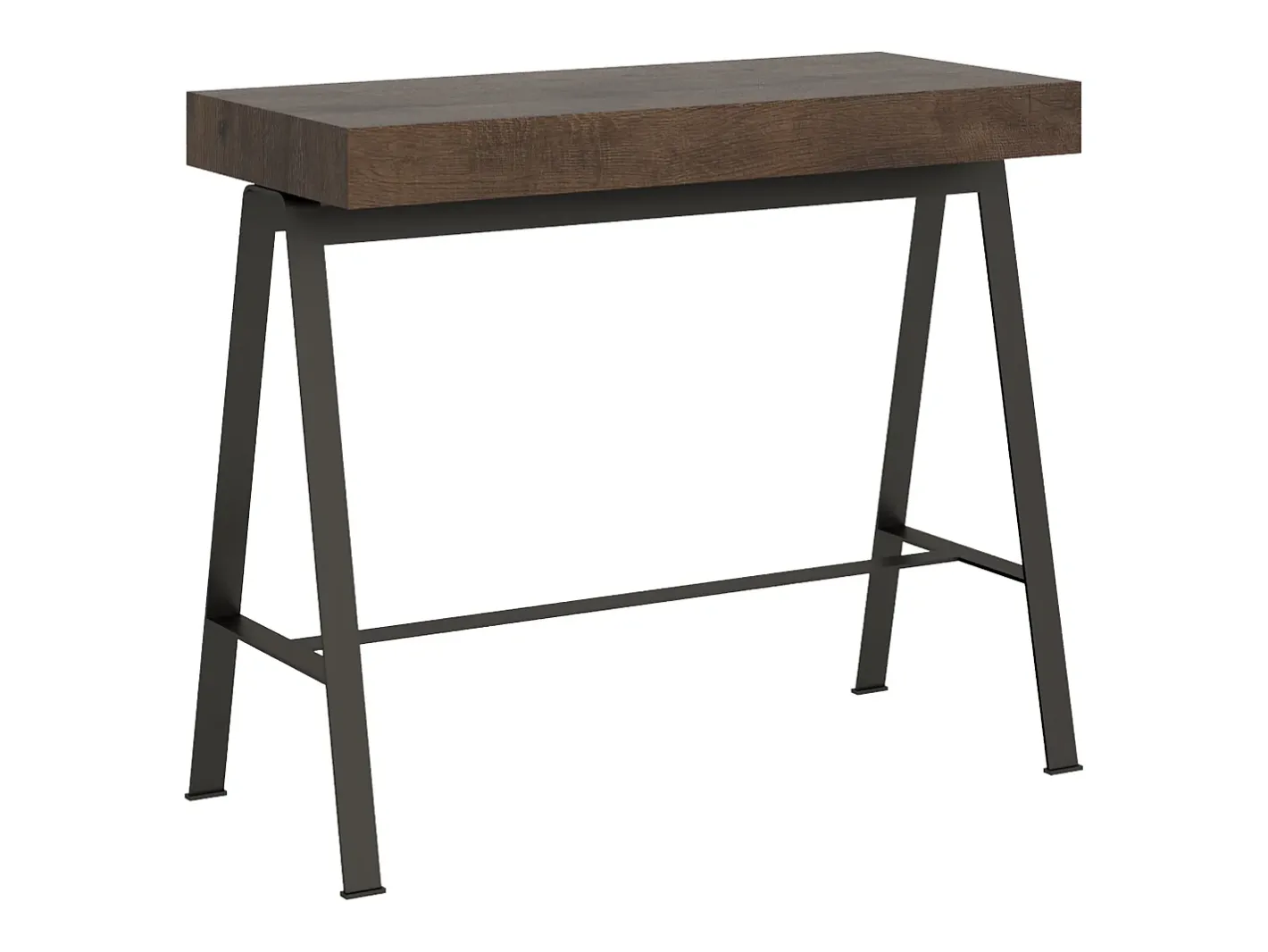 Clearance Mesa consola extensível 90x40/300 cm Banco Nogueira quadro Antracite Consola