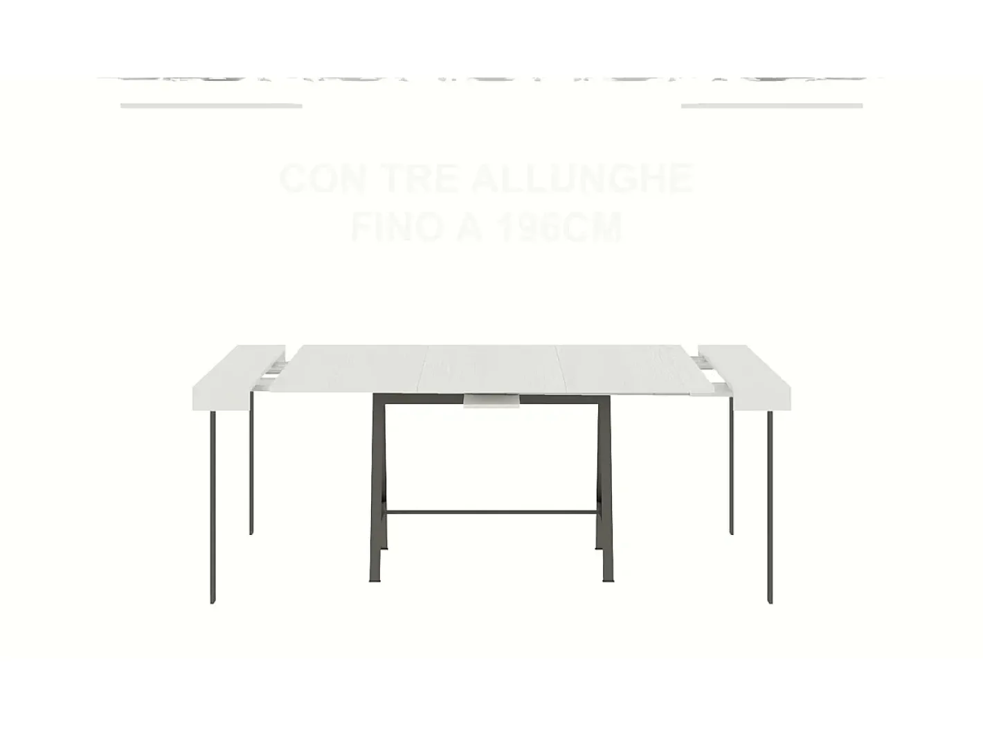 Clearance Mesa consola extensível 90x40/300 cm Banco Nogueira quadro Antracite Consola