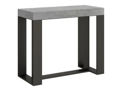 Mesa consola extensível 90x40/196 cm Futura Small Cimento quadro Antracite^ITAMOBY