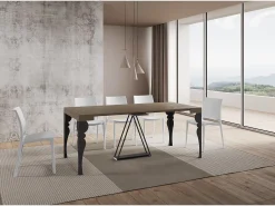 Online Mesa consola extensível 90x40/196 cm Riza Small tortora quadro antracite Consola