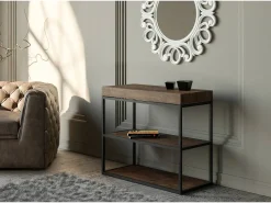 Mesa consola extensível 90x40/300 cm Plano Nogueira quadro Antracite^ITAMOBY Best