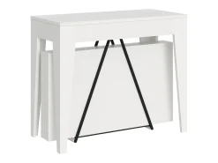 Ityhome Consola*Mesa consola extensível 90x42/198 cm Zima Small cinza branca Branco