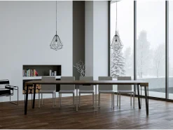 Mesa consola extensível 90x40/300 cm Rio Nogueira quadro Antracite Consola