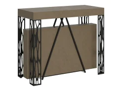 Mesa consola extensível 90x40/300 cm Kerpa tortora quadro antracite*Ityhome Best