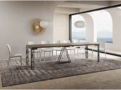 Mesa consola extensível 90x40/300 cm Kerpa tortora quadro antracite*Ityhome Best