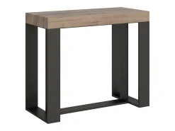 Outlet Mesa consola extensível 90x40/196 cm Futura Small Carvalho Natural quadro Antracite Consola