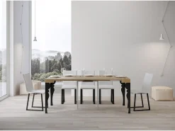 Mesa consola extensível 90x40/196 cm Paxon Small Carvalho Natural quadro Antracite*ITAMOBY Hot