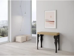 Mesa consola extensível 90x40/196 cm Paxon Small Carvalho Natural quadro Antracite*ITAMOBY Hot