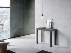 Mesa consola extensível 90x40/196 cm Everyday Small Cimento quadro Antracite Consola