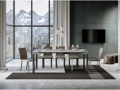 Mesa consola extensível 90x40/196 cm Everyday Small Cimento quadro Antracite Consola
