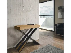 Outlet Mesa consola extensível 90x40/300 cm Diago Carvalho Natural quadro Antracite Consola