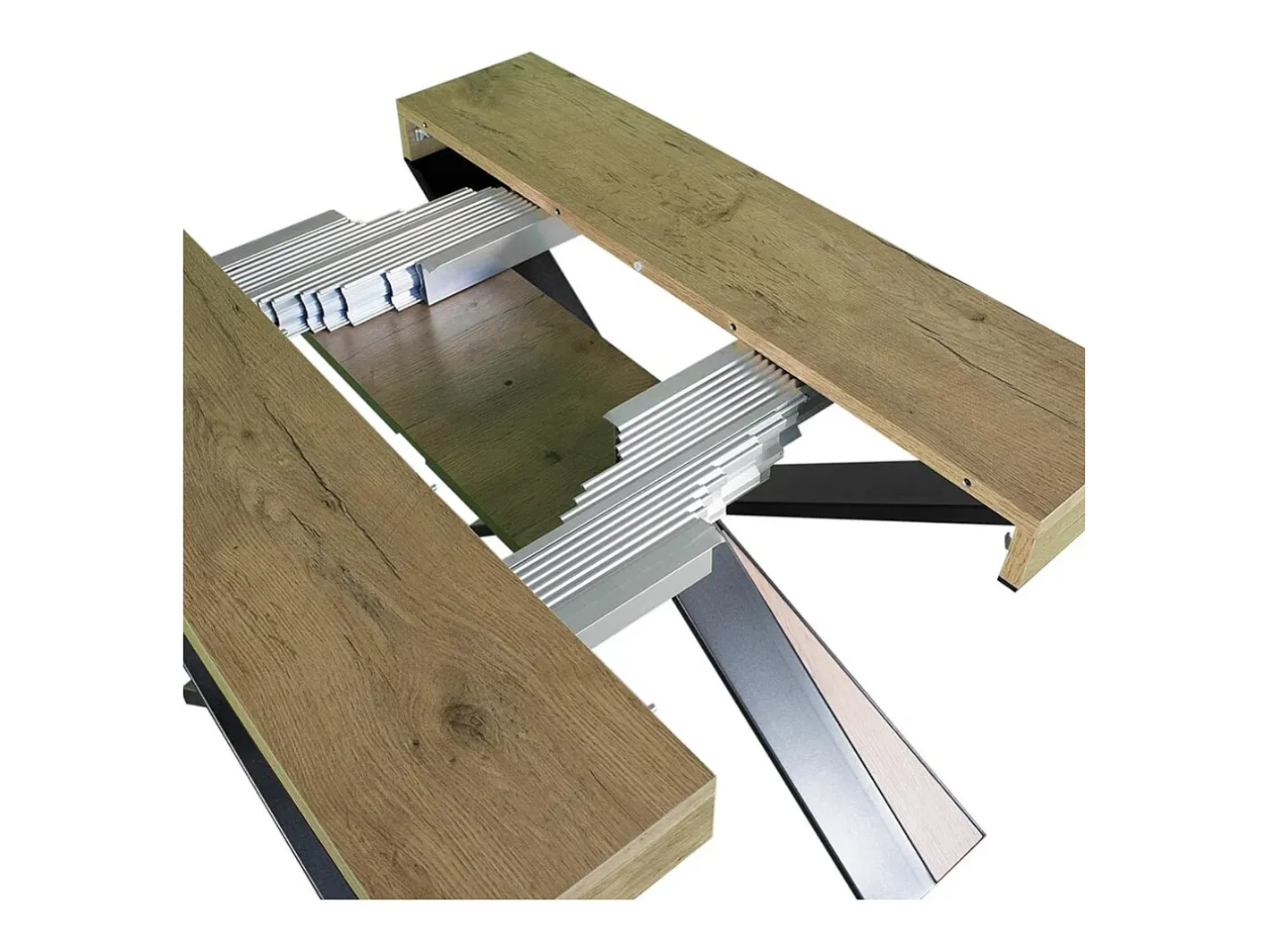 Outlet Mesa consola extensível 90x40/300 cm Diago Carvalho Natural quadro Antracite Consola
