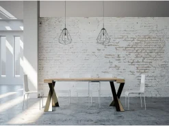 Outlet Mesa consola extensível 90x40/300 cm Diago Carvalho Natural quadro Antracite Consola