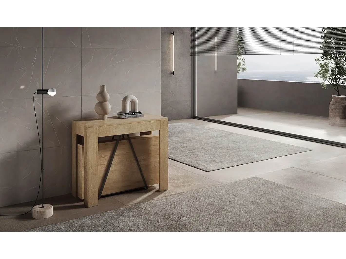 Mesa consola extensível 90x42/198 cm Scicca Small Cinza Branca*ITAMOBY Sale