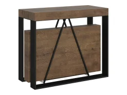 Mesa consola extensível 90x40/196 cm Sketa Small nogueira quadro antracite^Ityhome