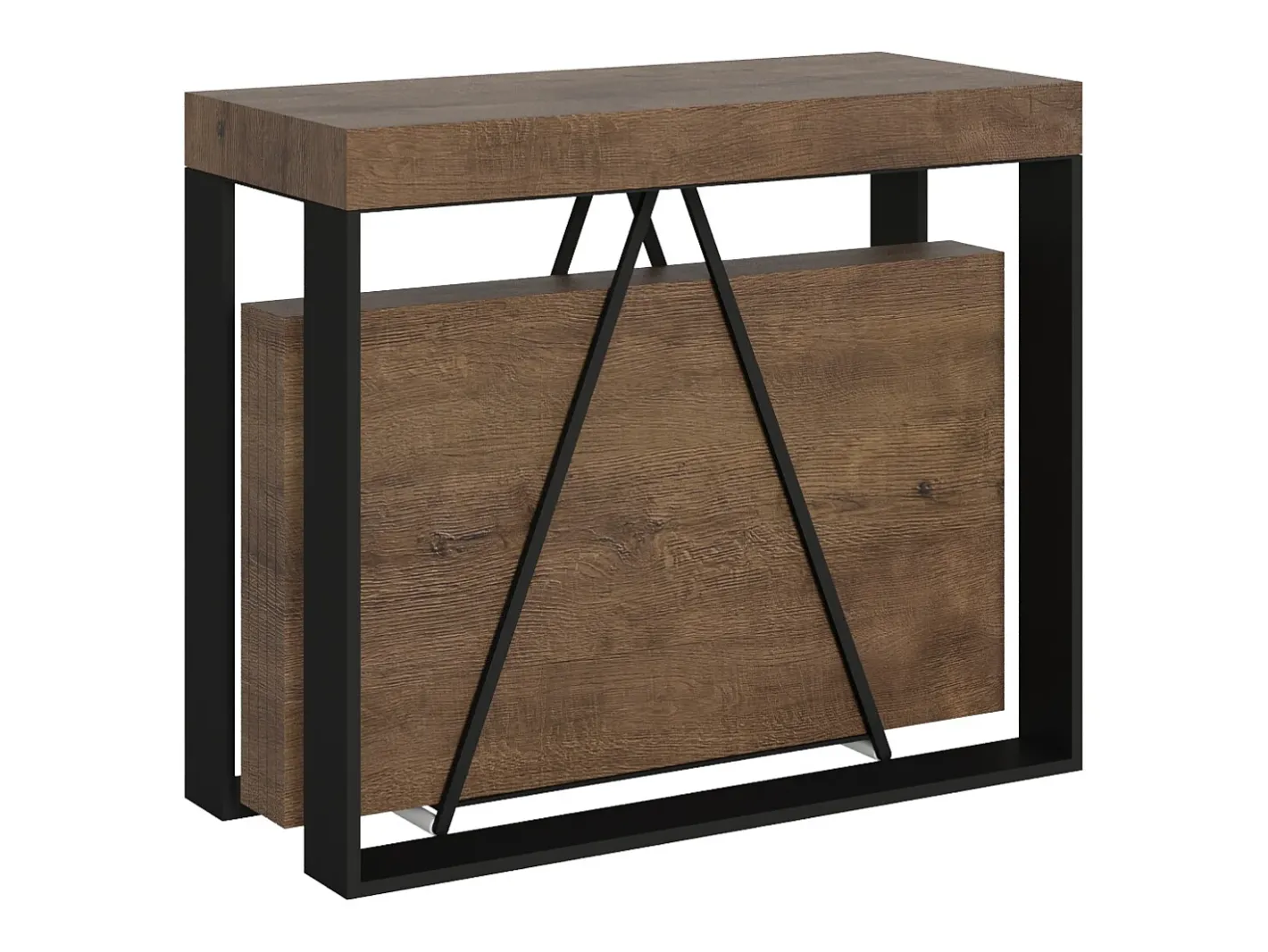 Mesa consola extensível 90x40/196 cm Sketa Small nogueira quadro antracite^Ityhome