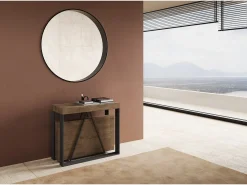 Mesa consola extensível 90x40/196 cm Sketa Small nogueira quadro antracite^Ityhome