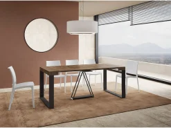 Mesa consola extensível 90x40/196 cm Sketa Small nogueira quadro antracite^Ityhome