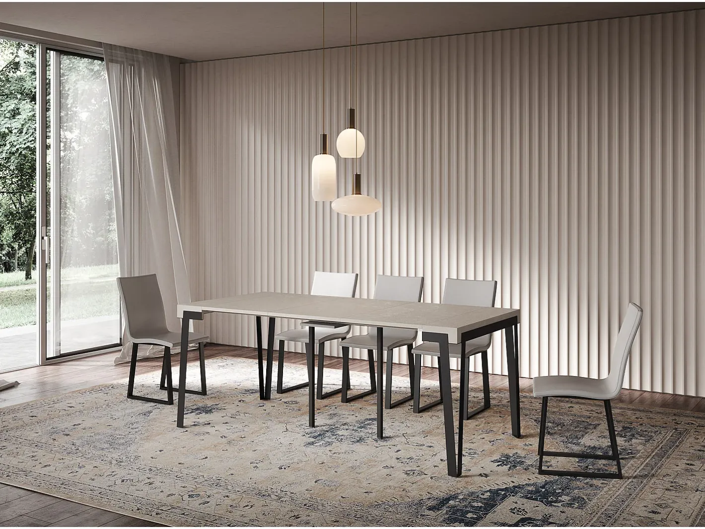 Mesa consola extensível 90x40/300 cm Rio Cachemira quadro Antracite*ITAMOBY Outlet