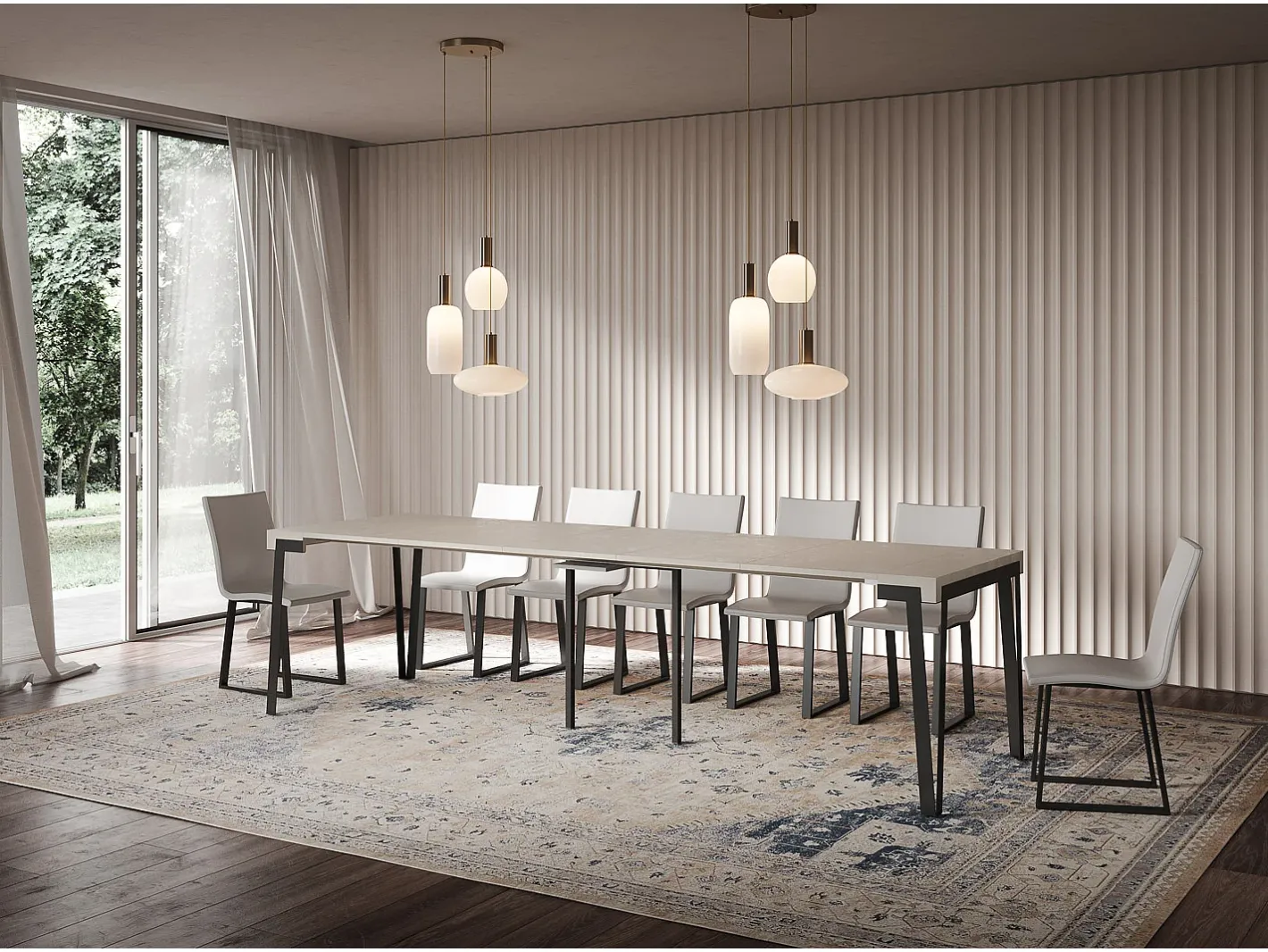 Mesa consola extensível 90x40/300 cm Rio Cachemira quadro Antracite*ITAMOBY Outlet