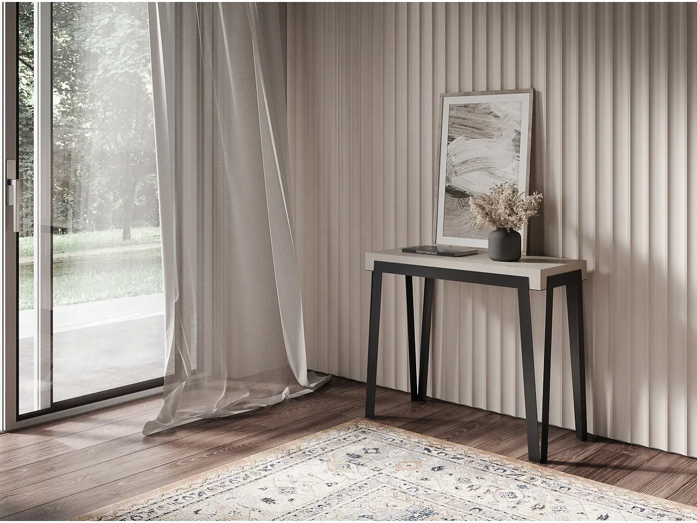 Mesa consola extensível 90x40/300 cm Rio Cachemira quadro Antracite*ITAMOBY Outlet