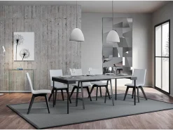 Online Mesa consola extensível 90x40/196 cm Banco Evolution Small Cimento quadro Antracite Consola