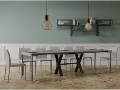 ITAMOBY Consola*Mesa consola extensível 90x40/300 cm Xenia Cimento quadro Antracite Cinzento