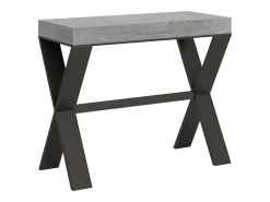 ITAMOBY Consola*Mesa consola extensível 90x40/300 cm Xenia Cimento quadro Antracite Cinzento
