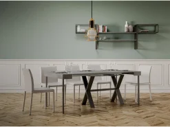 ITAMOBY Consola*Mesa consola extensível 90x40/300 cm Xenia Cimento quadro Antracite Cinzento