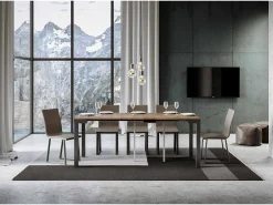 Outlet Mesa consola extensível 90x40/196 cm Everyday Small Evolution Nogueira quadro Antracite Consola