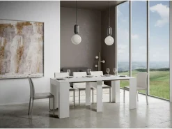Sale Mesa consola extensível 90x42/302 cm Modem Cinza Branca Consola