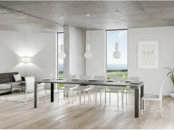 ITAMOBY Consola*Mesa consola extensível 90x40/300 cm Linea Cimento quadro Antracite Cinzento