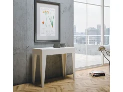 ITAMOBY Consola*Mesa consola extensível 90x42/302 cm Isotta Cinza Branca Branco