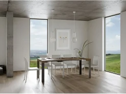 Online Mesa consola extensível 90x40/196 cm Linea Small Nogueira quadro Antracite Consola