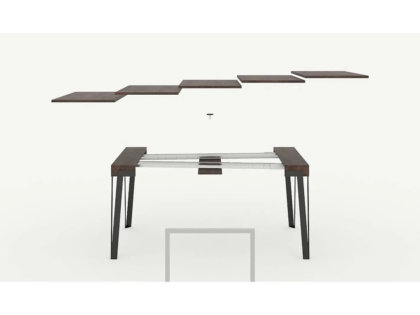 Mesa consola extensível 90x40/300 cm Rio Cachemira quadro Ferrugem^ITAMOBY Hot