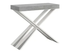 ITAMOBY Consola*Mesa consola extensível 90x40/196 cm Diago Small Cimento quadro Branco Cinzento