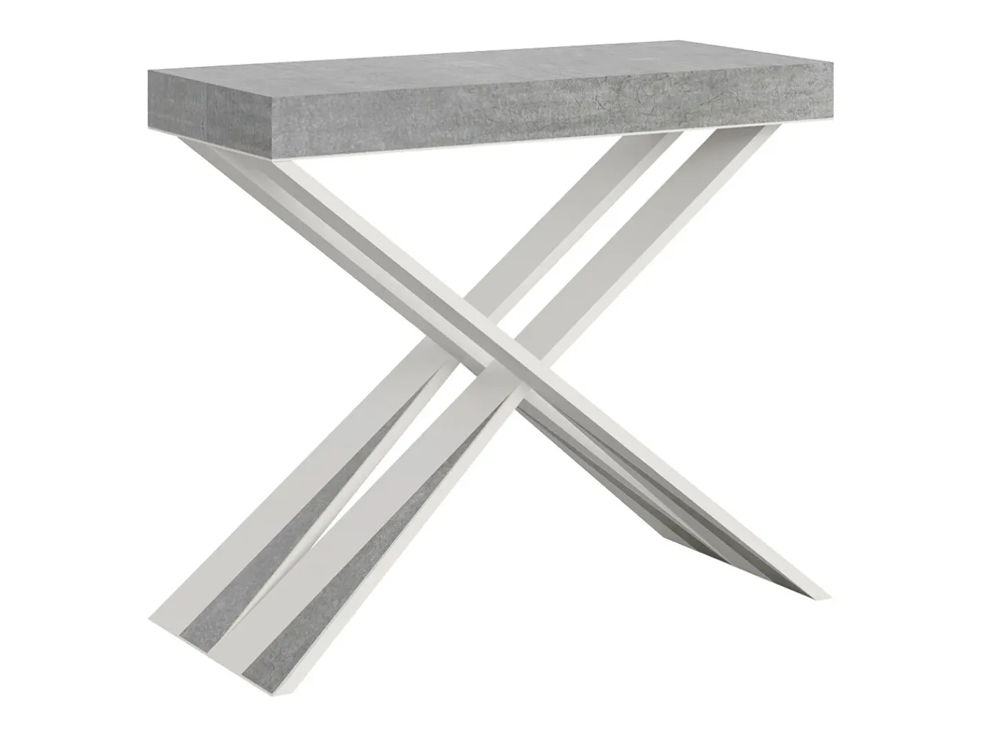 ITAMOBY Consola*Mesa consola extensível 90x40/196 cm Diago Small Cimento quadro Branco Cinzento
