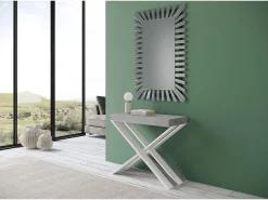 ITAMOBY Consola*Mesa consola extensível 90x40/196 cm Diago Small Cimento quadro Branco Cinzento