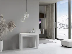 ITAMOBY Consola*Mesa consola extensível 90x40/196 cm Naxy Small Cinza Branca Branco