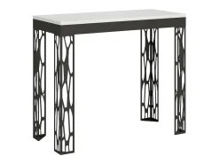 ITAMOBY Consola*Mesa consola extensível 90x40/196 cm Ghibli Evolution Small Cinza Branca quadro Antracite Branco