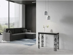 ITAMOBY Consola*Mesa consola extensível 90x40/196 cm Ghibli Evolution Small Cinza Branca quadro Antracite Branco