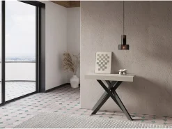 Mesa consola extensível 90x40/300 cm Krack caxemira pernas antracite^Ityhome