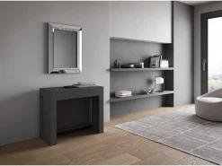 Mesa consola extensível 90x42/302 cm Evolve Antracite Espatulado extensões internas^ITAMOBY Hot