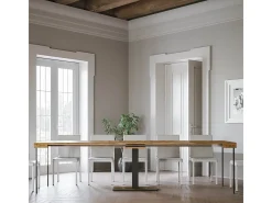New Mesa consola extensível 90x40/300 cm Capital Carvalho Natural quadro Antracite Consola