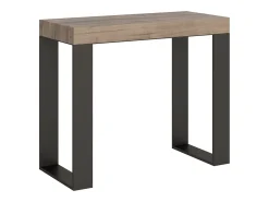 ITAMOBY Consola*Mesa consola extensível 90x40/196 cm Tecno Small Carvalho Natural quadro Antracite Natural claro