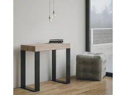 ITAMOBY Consola*Mesa consola extensível 90x40/196 cm Tecno Small Carvalho Natural quadro Antracite Natural claro