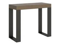 ITAMOBY Consola*Mesa consola extensível 90x40/300 cm Tecno Tortora quadro Antracite Castanho