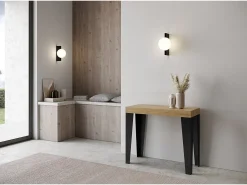 Mesa consola extensível 90x40/300 cm Flame Premium Carvalho Natural quadro Antracite^ITAMOBY Discount